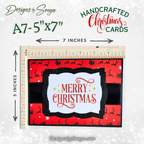 Handmade Custom Designed Merry Christmas Card with Reindeer Design | Unique 5"x7" Holiday Greeting