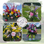 Pastel and Seasonal Custom Cemetery Vase Arrangements
Beautiful handcrafted silk cemetery vase arrangements in pastel and seasonal tones, featuring pink roses, lavender stock, white lilies, yellow daisies, and purple accents. Designed for durability and outdoor display at gravesites.