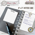 3x5 Jotter Note Card Printable – Minimal Notes & Checklist Card for Daily Focus – Pause & Pen™ Printable Pocket Stationery
