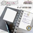3x5 Grid Jotter Card Printable – Minimal Graph Note Card for Planning & Sketching – Pause & Pen™ Printable Pocket Stationery