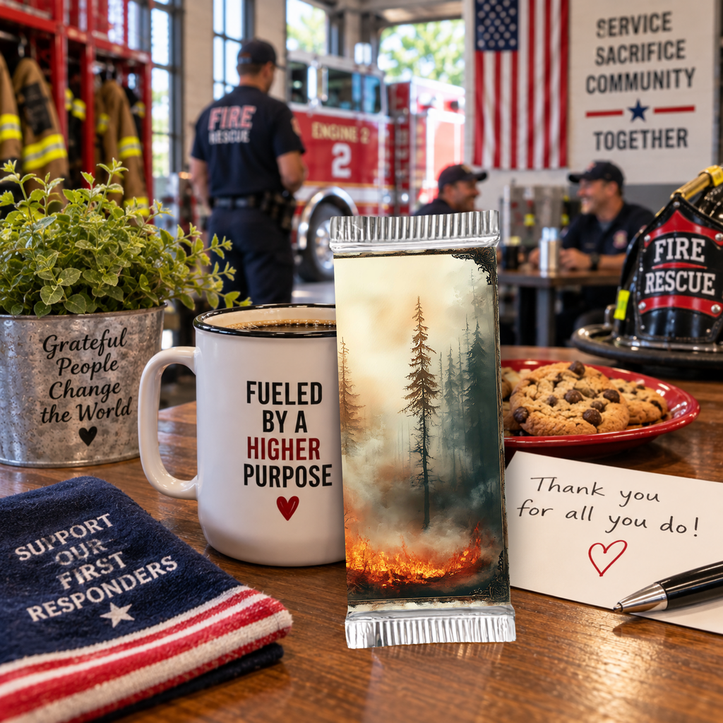 Wildfire Firefighter Candy Bar Wrapper | Printable Wildland Firefighter Appreciation Gift | 1.55 oz Chocolate Bar