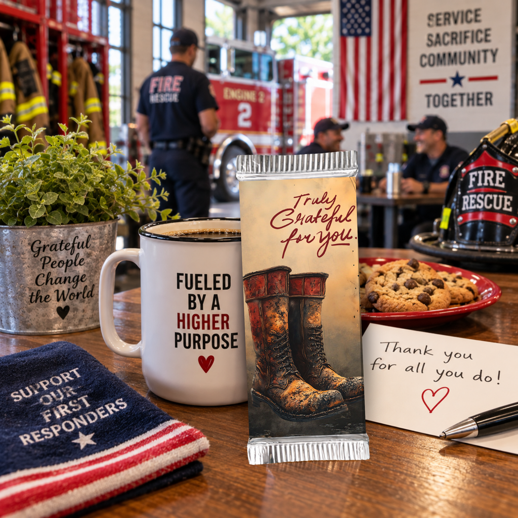Truly Grateful for You Firefighter Candy Bar Wrapper | Printable Firefighter Appreciation Gift