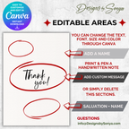 Firefighter Thank You Card | Editable Printable Canva Template | Fireman Appreciation Gift | First Responder Greeting Card, Instant Download