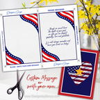 Gold Star Day Heart Flag Greeting Card, Printable Patriotic Sympathy Card, 5x7 Memorial Tribute, Military Grief Support, Instant Download