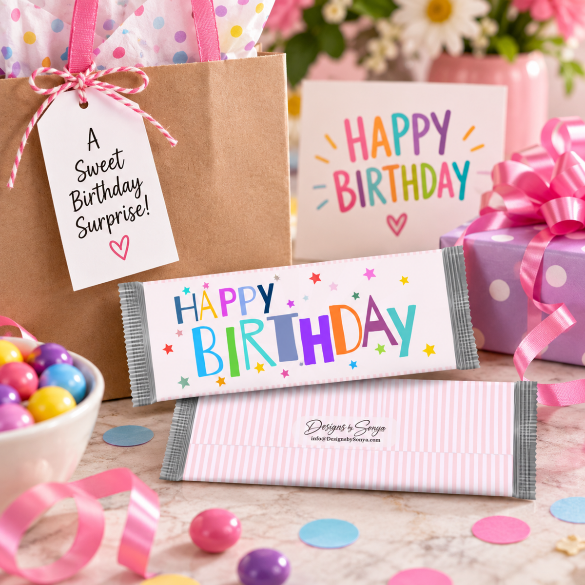 Printable Birthday Candy Bar Wrapper | Kids Birthday Party Favor | 1.55 oz Chocolate Bar (Copy)
