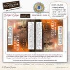 Customer Service First Responder Candy Bar Wrapper Printable – Honor the Heroes Thank You Gift – Firefighter EMS Police Appreciation - 1.55oz Chocolate Bar