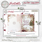 Printable Christmas Note Card • Sentimental Vintage Holiday Greeting • A2 (4.25" x 5.5") Memory Keepsake • Rustic Winter Pine Design PDF Stationery