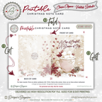 Vintage Hot Cocoa Christmas Printable Card • A2 (4.25" x 5.5") Folded Holiday Greeting Note Card • Winter Mug Art • Christmas Stationery