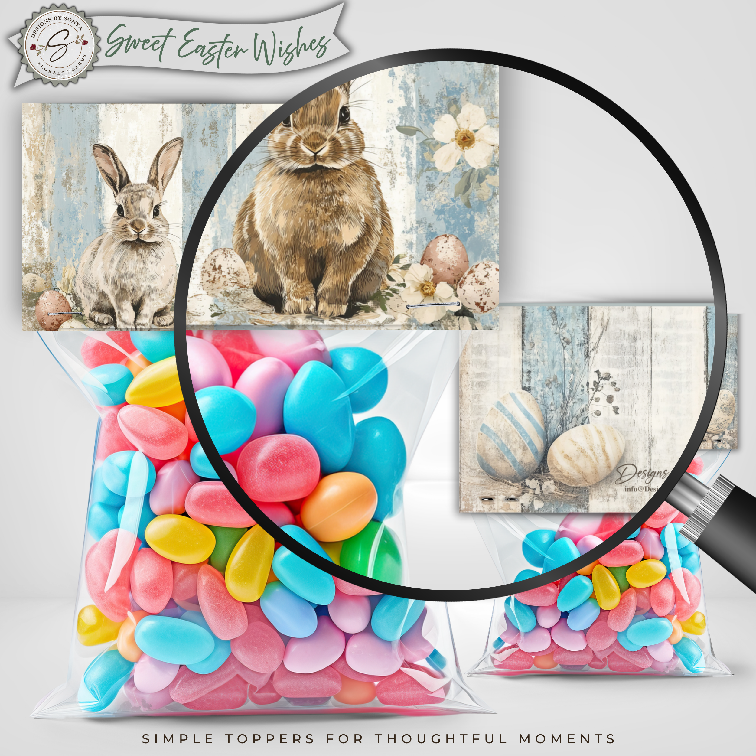 Easter Treat Bag Topper Printable – Sweet Easter Wishes Bunny Topper for DIY Easter Gifts, Classroom Treats & Spring Parties