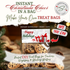 DIY Cookie Gift Bags
Cookies in resealable bag topped with printable “Happy Holidays” design; styled with holiday lights and “Yes You Can” DIY message; great for stocking stuffers and teacher gifts.