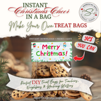 DIY Cookies Gift Idea
Lifestyle image showing cookies bagged with the Merry Christmas topper; headline about instant Christmas cheer and DIY treat bags; perfect for teachers, neighbors, parties, and holiday gifting.