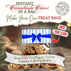 DIY Christmas Cookie Treat Bag Topper
Topper styled with chocolate chip cookies; perfect for stocking stuffers, coworker treats, or bake-sale favors; easy cut, fold, staple assembly.