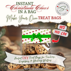 Lifestyle with Cookies
Holiday table setting featuring cookies packaged with the treat bag topper. Overlay reads “Instant Christmas Cheer in a Bag – Make Your Own Treat Bags.”