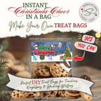 DIY Cookies Gift Idea
Lifestyle image showing cookies bagged with the Merry Christmas topper; headline about instant Christmas cheer and DIY treat bags; perfect for teachers, neighbors, parties, and holiday gifting.
