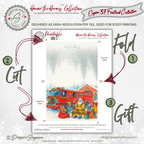 Engine 37 Printable Firetruck Christmas Card • Festive Firehouse Holiday Greeting • First Responder Santa Scene • Instant Download DIY