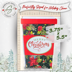 Handmade Christmas Gift Card Holder | Coffee Cup Gift Card Holder for Teachers, Coworkers & Coffee Lovers | Red Poinsettia Holiday Floral Design