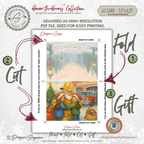 Printable Fireman Santa Christmas Card, Firefighter Holiday Greeting, A2 Card (5.5”x4.25”), First Responder Gift, Watercolor Station Scene, Honor the Heroes