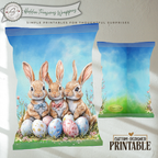 Easter Bunny Chip Bag Wrapper Printable, Rabbit Watercolor DIY Basket Gift, Classroom Party Favor, Teacher & Kids Easter Treat