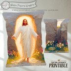 Resurrection Jesus, He Is Risen Printable Chip Bag Wrapper – Christian Easter Basket Treat, Resurrection Faith Gift, Religious Church Party Favor