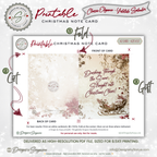 Vintage Sleigh Christmas Note Card, Printable Holiday Greeting Card, Dashing Through the Snow, A2  (4.25x5.5"), Elegant Christmas Stationery