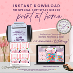 Kids Valentine Treat Bag Topper Printable – Crayon Heart Classroom Favor – 4x2" DIY Snack Bag Label for School Parties & Teachers Gift