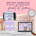 Kids Valentine Treat Bag Topper Printable – Cute Classroom Favor DIY Snack Bag Label – Easy Valentine Party Gift for Teachers & Students