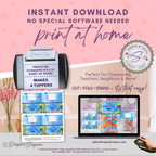 Safari Animals Valentine Treat Bag Topper Printable – Cute Classroom DIY Snack Bag Label – Kids Valentine Party Favor for Teachers & Students