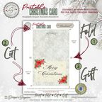 Printable Christmas Card • Watercolor Poinsettias • Merry Christmas A2 Holiday Note Card • Festive Winter Florals • Holiday Stationery Gift