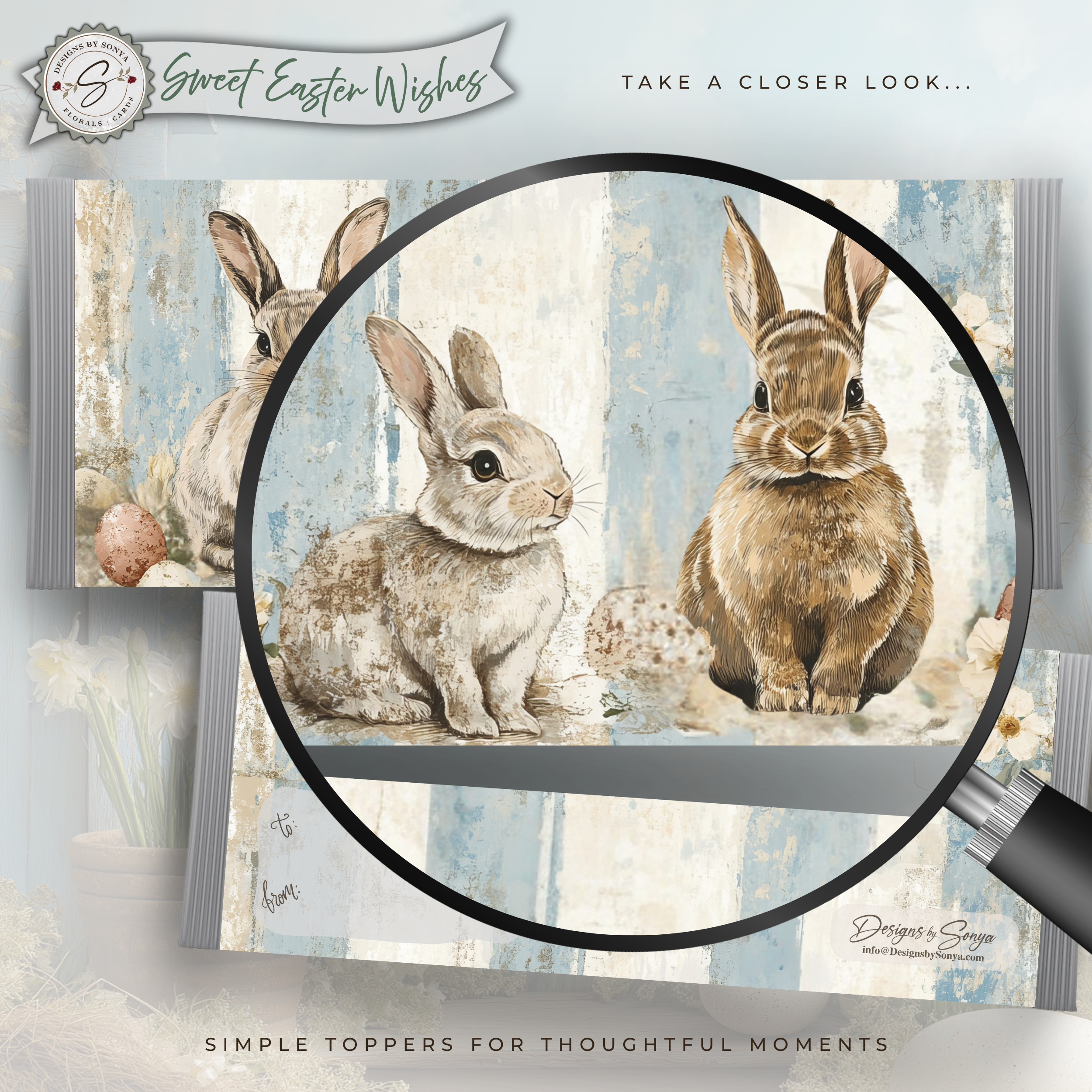 Easter Bunny Candy Bar Wrapper Printable – Trio Bunny Chocolate Bar Sleeve – Spring Treat Party Favor for Kids, Teachers & Friends