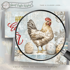 Happy Easter Candy Bar Wrapper Printable – Farm Chicken Chocolate Bar Sleeve – Rustic Spring Party Favor for Kids Teachers Friends