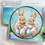 Watercolor Bunny Easter Candy Bar Wrapper Printable – Nest & Speckled Eggs Chocolate Wrap for 1.55 oz Bars – Spring Party Favor - Easter Basket Treat