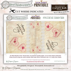 Valentine Candy Bar Wrapper Printable - Vintage Lace Heart Floral Chocolate Wrapper for 1.55 oz Candy Bar – Classroom Valentine Gift Idea