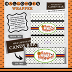 Custom Halloween Digital Candy Bar Wrapper | Printable Candy Bar Covers | Instant Download for Trick-or-Treat Party Favors | Fits 1.55 oz Hershey's Chocolate Bar