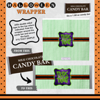 Custom Halloween Digital Candy Bar Wrapper | Printable Candy Bar Covers | Instant Download for Trick-or-Treat Party Favors | Fits 1.55 oz Hershey's Chocolate Bar