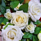 Greatest Love Standing Funeral Cross with White Roses