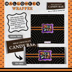 Custom Halloween Digital Candy Bar Wrapper | Printable Candy Bar Covers | Instant Download for Trick-or-Treat Party Favors | Fits 1.55 oz Hershey's Chocolate Bar