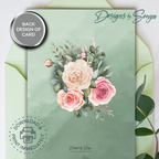 Elegant Custom Designed 5 x 7 Printable Greeting Card - Floral Design of Pink and Beige Roses adorned with "Happy Easter" - Instant Download