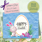 Happy Easter Cute Rabbit | Custom Designed | 5 x 7 Printable Greeting Card | Matching Envelope Included | Instant Download | Print from Home