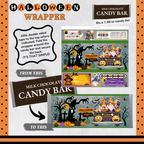 Custom Halloween Digital Candy Bar Wrapper | Printable Candy Bar Covers | Instant Download for Trick-or-Treat Party Favors | Fits 1.55 oz Hershey's Chocolate Bar