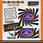 Custom Halloween Digital Candy Bar Wrapper | Printable Candy Bar Covers | Instant Download for Trick-or-Treat Party Favors | Fits 1.55 oz Hershey's Chocolate Bar