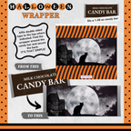 Custom Halloween Digital Candy Bar Wrapper | Printable Candy Bar Covers | Instant Download for Trick-or-Treat Party Favors | Fits 1.55 oz Hershey's Chocolate Bar