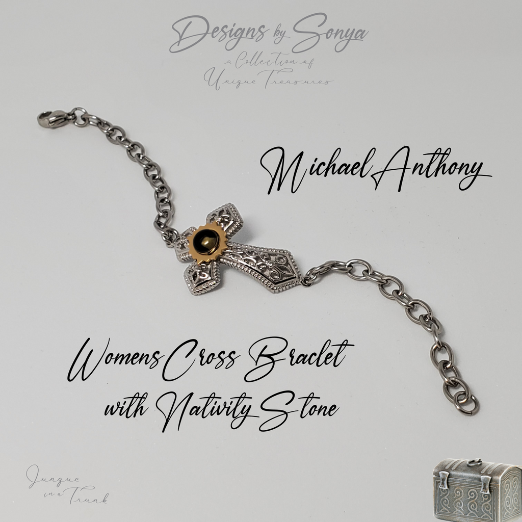 Rare | Nativity Stone Cross | Stainless Steel Bracelet | Certificate of Authenticity | New in Box | Mother's Day Gift | Limited Edition