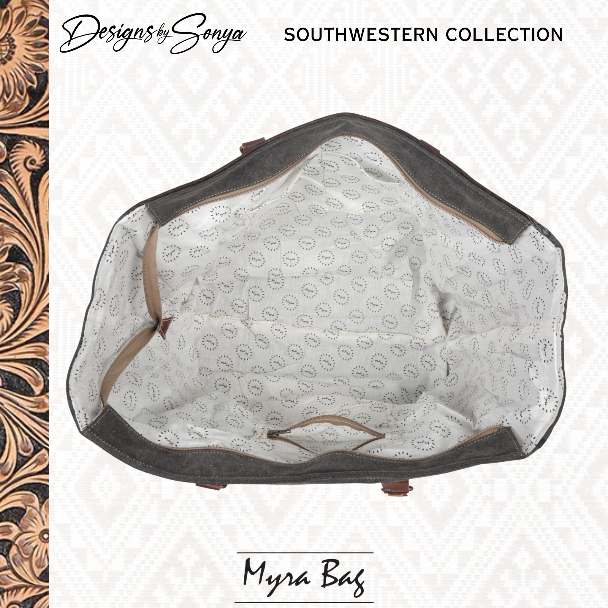 Classic Southwestern Elegance | Asterias Canvas and Hair-on Fur Leather Bag | Myra Bags | S-4393
