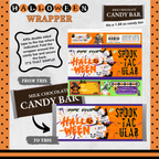 Custom Halloween Digital Candy Bar Wrapper | Printable Candy Bar Covers | Instant Download for Trick-or-Treat Party Favors | Fits 1.55 oz Hershey's Chocolate Bar