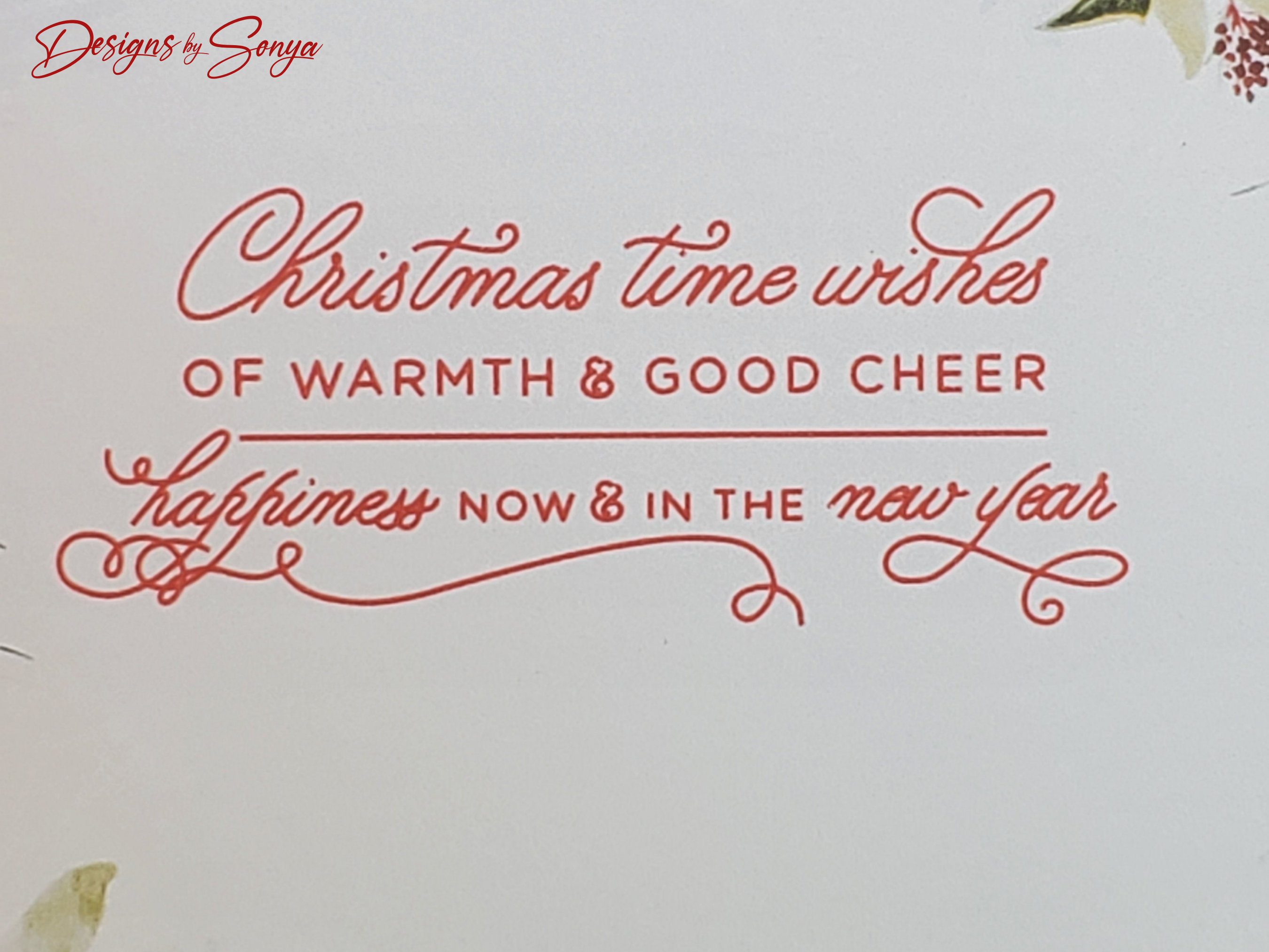 Merry Christmas Holly Card – Handmade A2 Holiday Greeting with Red Gems & Cutout Design – Limited Edition 5.5"x4.25" Card