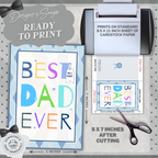 Father's Day - Best Dad Ever | Custom Designed | Printable Greeting Card | Matching Envelope Included | Instant Download | Print at Home