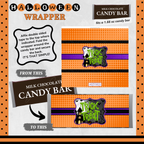 Custom Halloween Digital Candy Bar Wrapper | Printable Candy Bar Covers | Instant Download for Trick-or-Treat Party Favors | Fits 1.55 oz Hershey's Chocolate Bar