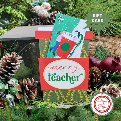 Show Teacher Appreciation this Holiday Season | Unique Coffee Cup Designed Christmas Gift Card Holder