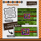 Custom Halloween Digital Candy Bar Wrapper | Printable Candy Bar Covers | Instant Download for Trick-or-Treat Party Favors | Fits 1.55 oz Hershey's Chocolate Bar