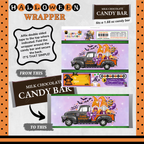 Custom Halloween Digital Candy Bar Wrapper | Printable Candy Bar Covers | Instant Download for Trick-or-Treat Party Favors | Fits 1.55 oz Hershey's Chocolate Bar